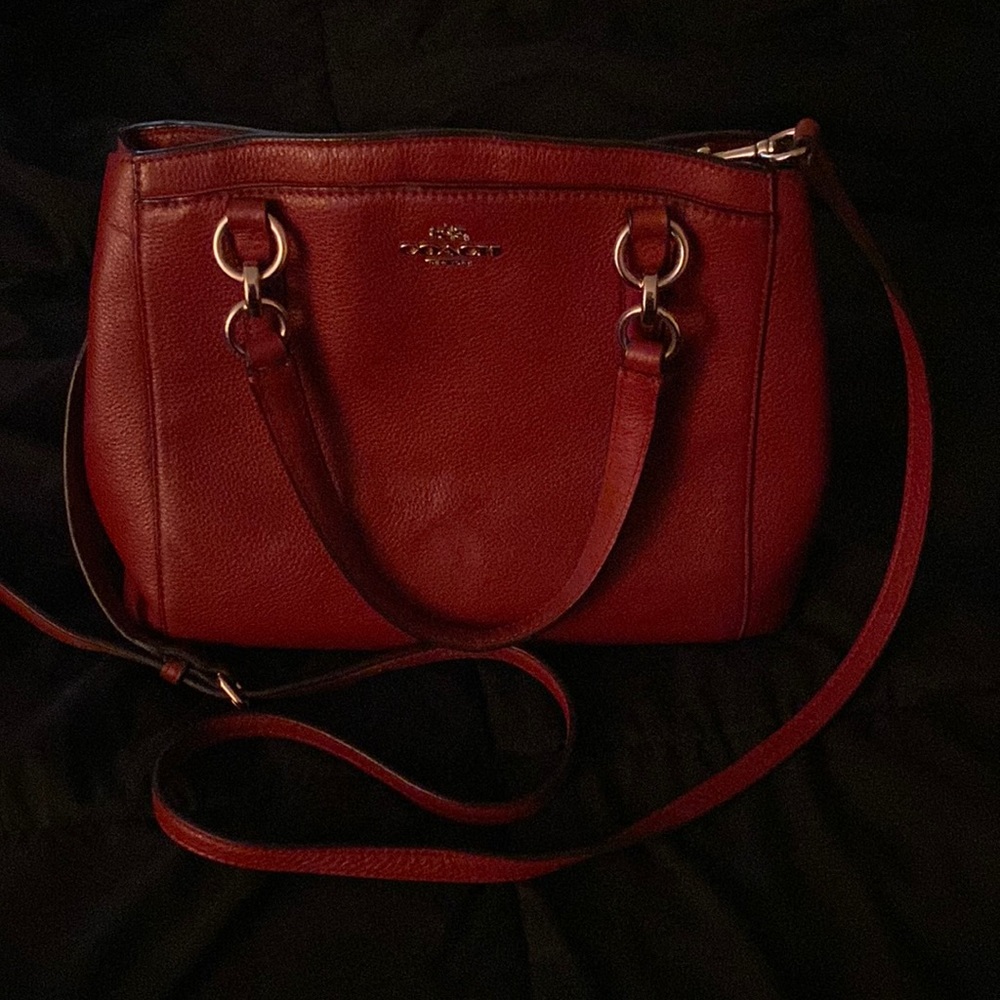 Coach Minetta dark red leather bag great condition